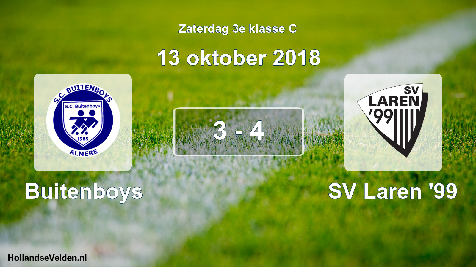Total number of matches played: Buitenboys - SV Laren '99 3 - 4 (13 October 2018)