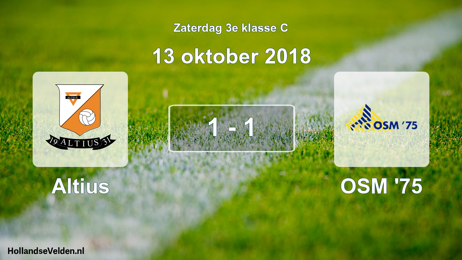 Total number of matches played: Altius - OSM '75 1 - 1 (13 October 2018)