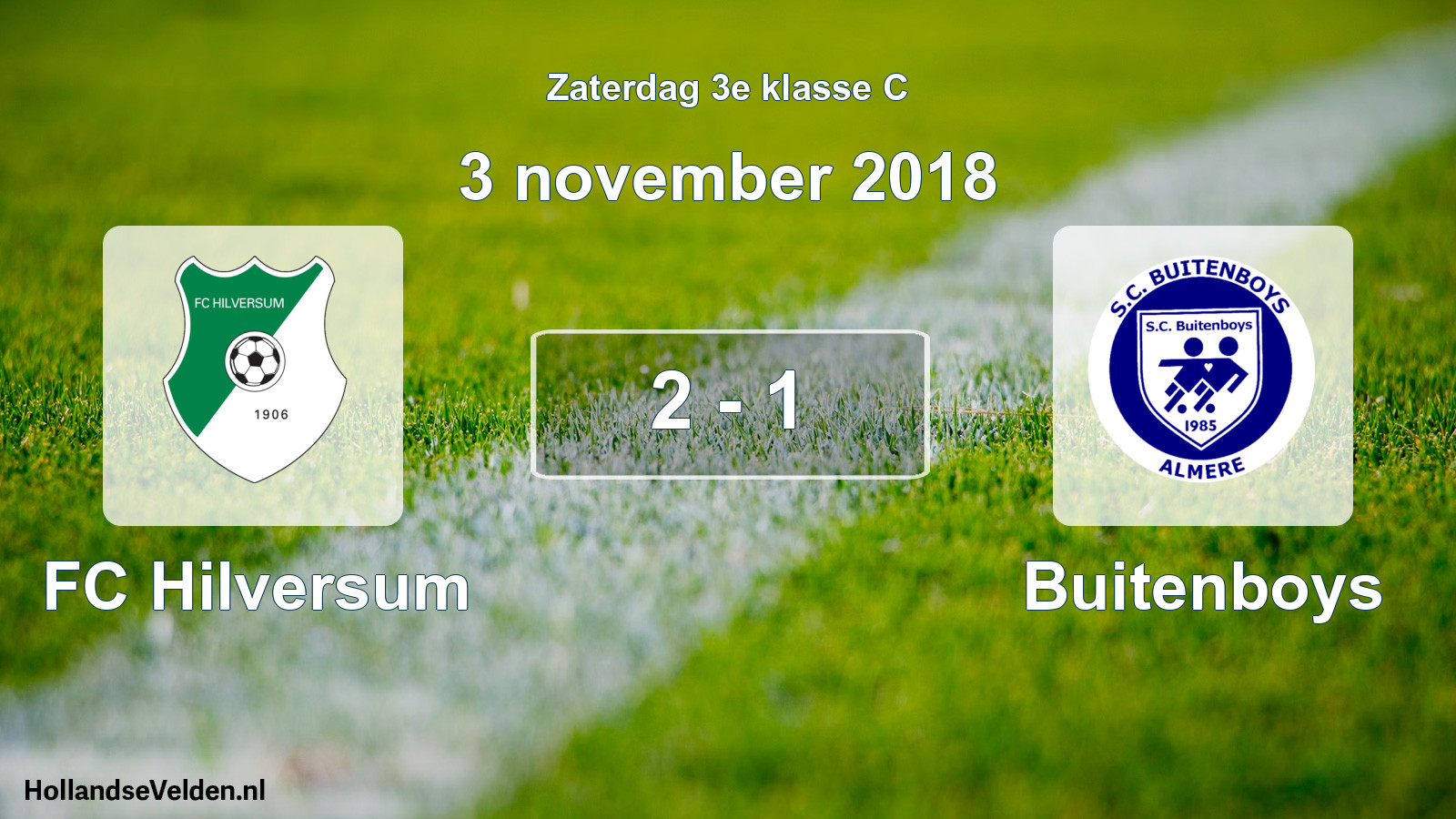 Total number of matches played: FC Hilversum - Buitenboys 2 - 1 (3 November 2018)