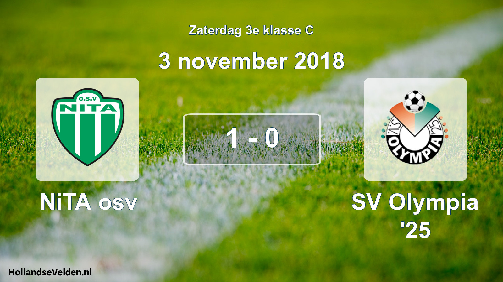 Total number of matches played: NiTA osv - SV Olympia '25 1 - 0 (3 November 2018)