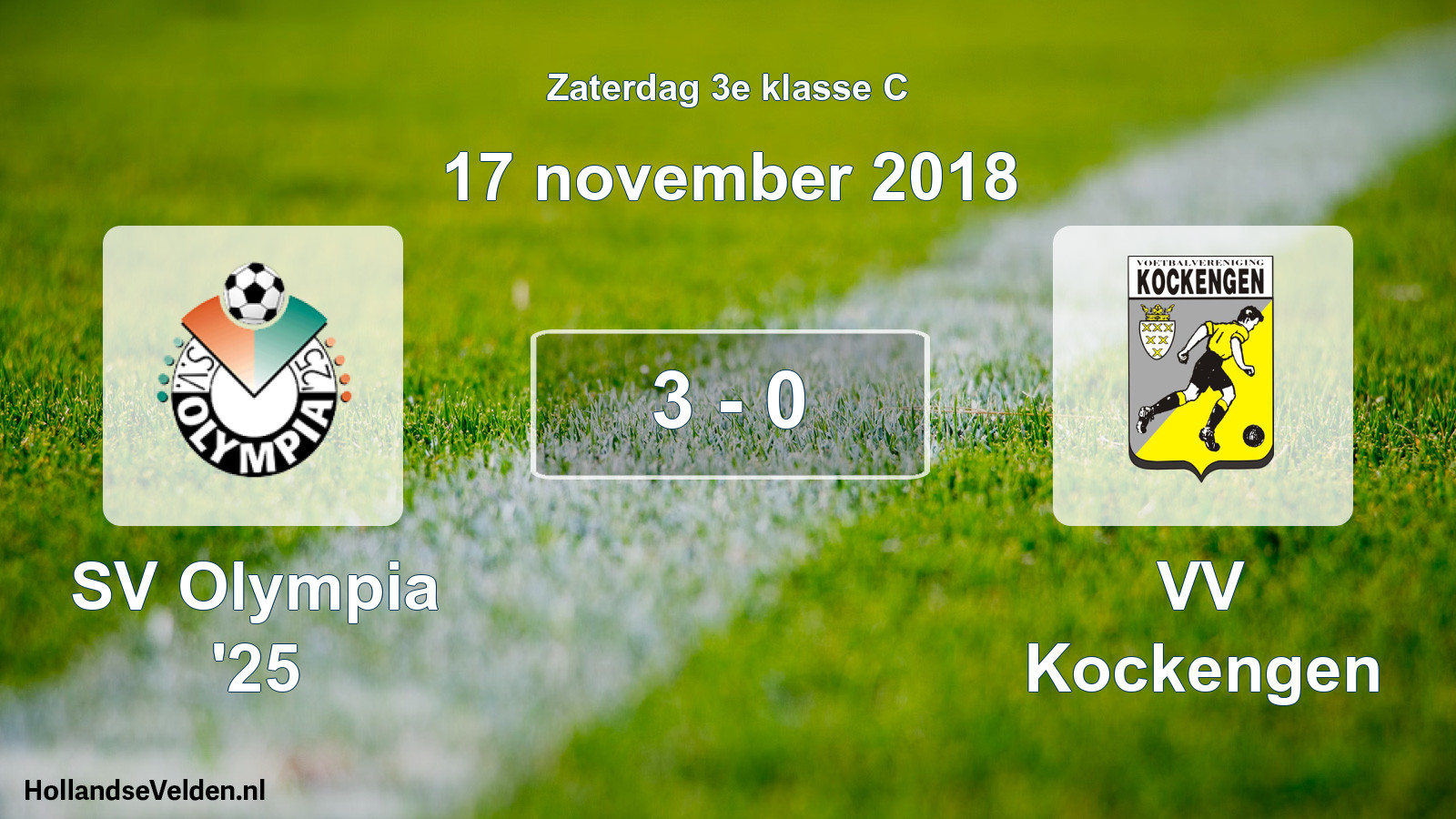 Total number of matches played: SV Olympia '25 - VV Kockengen 3 - 0 (17 November 2018)