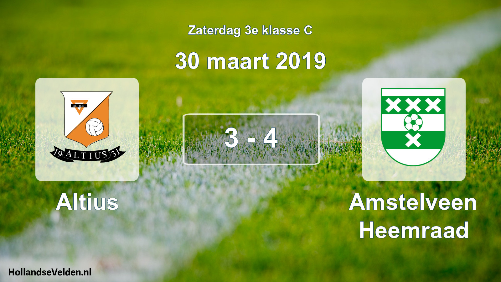 Total number of matches played: Altius - Amstelveen Heemraad 3 - 4 (30 March 2019)