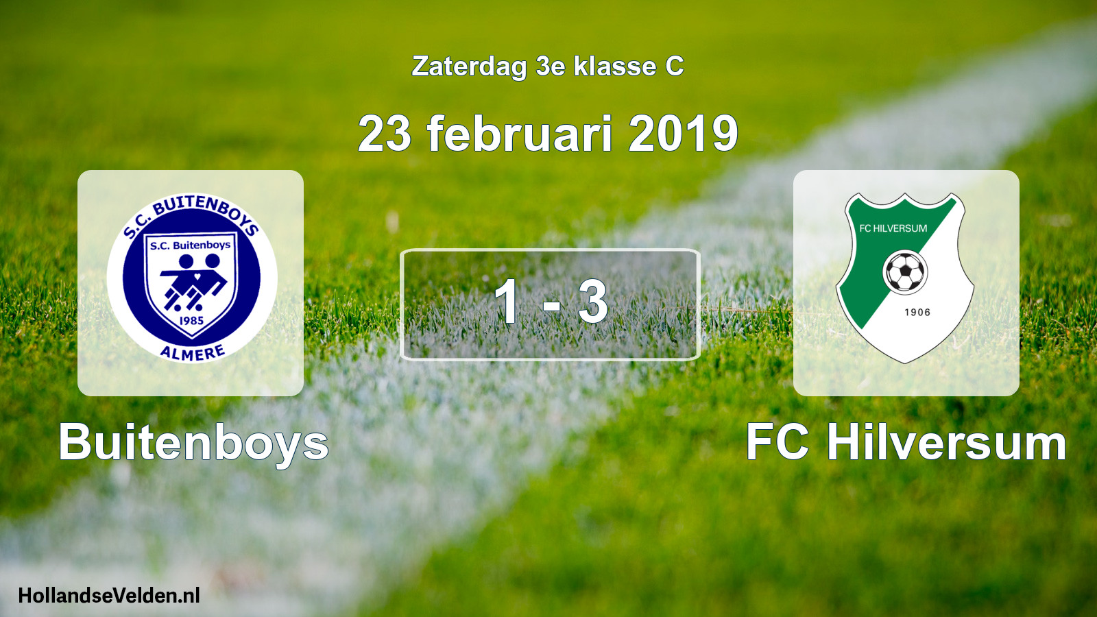 Total number of matches played: Buitenboys - FC Hilversum 1 - 3 (23 February 2019)