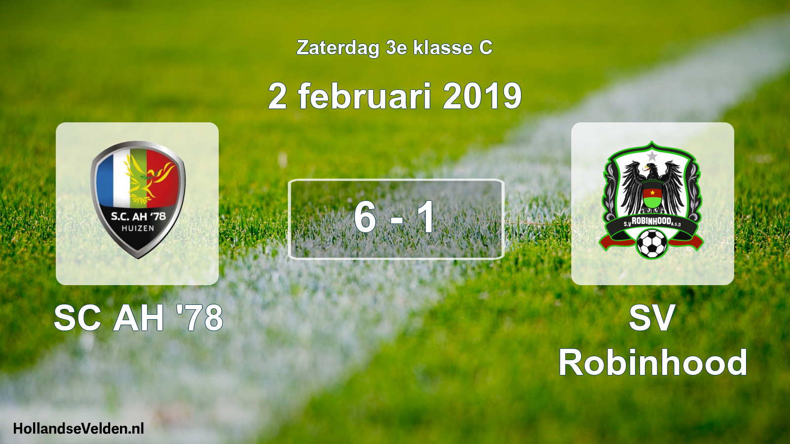 Total number of matches played: SC AH '78 - SV Robinhood 6 - 1 (2 February 2019)