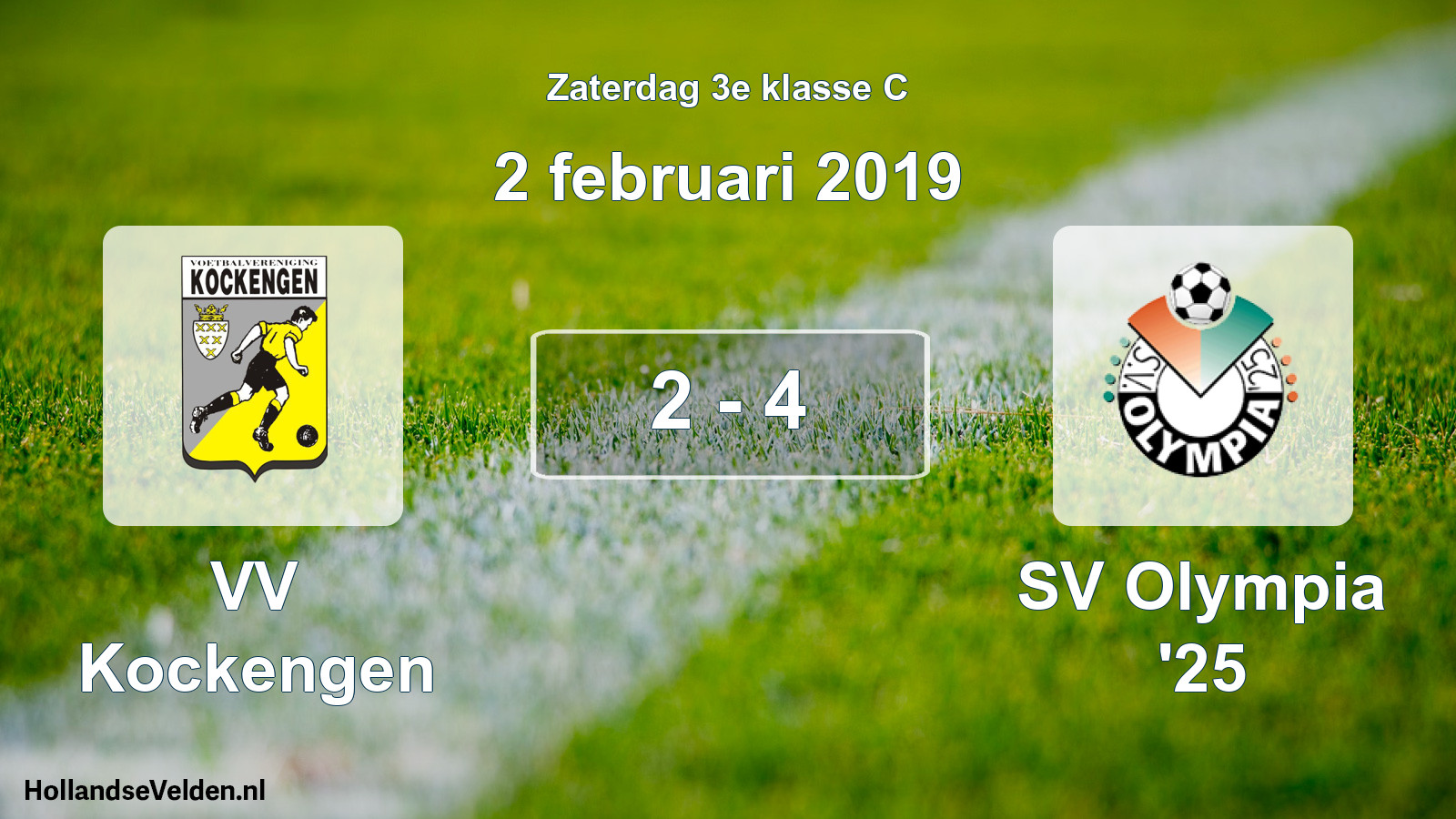Total number of matches played: VV Kockengen - SV Olympia '25 2 - 4 (2 February 2019)