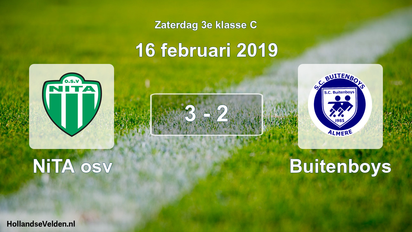 Total number of matches played: NiTA osv - Buitenboys 3 - 2 (16 February 2019)