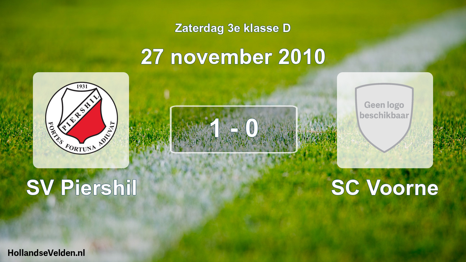 Total number of matches played: SV Piershil - SC Voorne 1 - 0 (27 November 2010)
