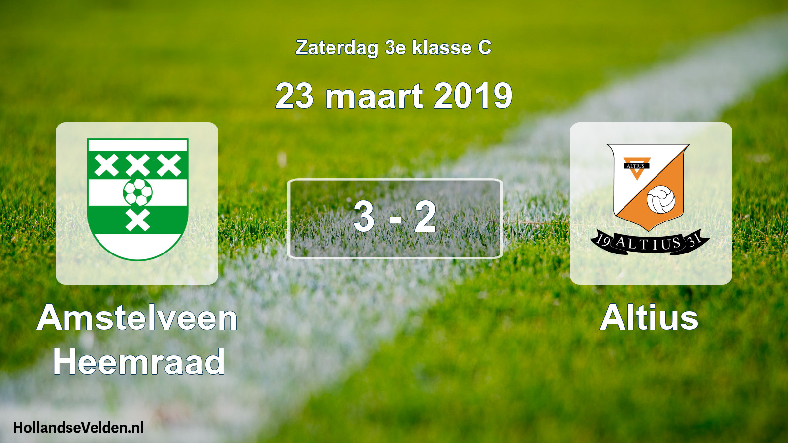 Total number of matches played: Amstelveen Heemraad - Altius 3 - 2 (23 March 2019)