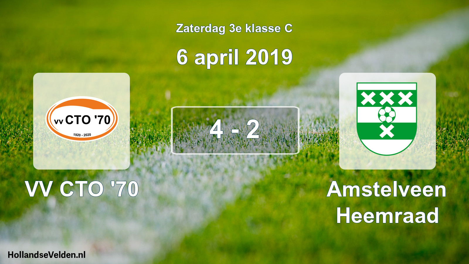 Total number of matches played: VV CTO '70 - Amstelveen Heemraad 4 - 2 (6 April 2019)