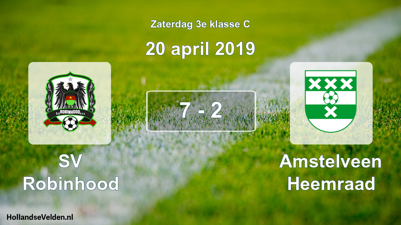 Total number of matches played: SV Robinhood - Amstelveen Heemraad 7 - 2 (20 April 2019)