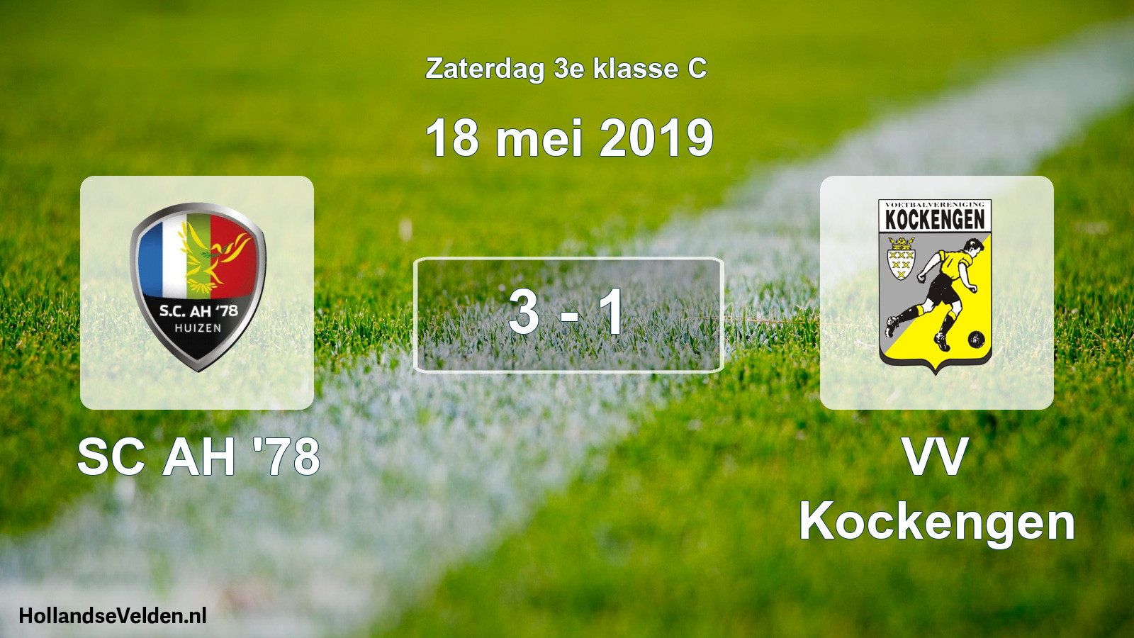 Total number of matches played: SC AH '78 - VV Kockengen 3 - 1 (18 May 2019)