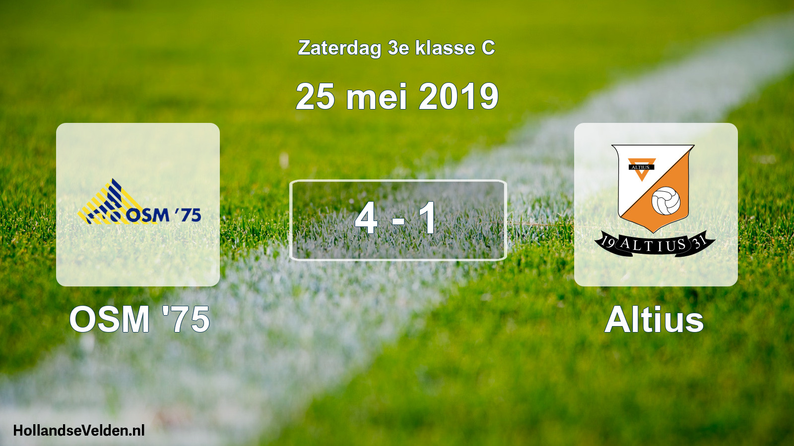 Total number of matches played: OSM '75 - Altius 4 - 1 (25 May 2019)