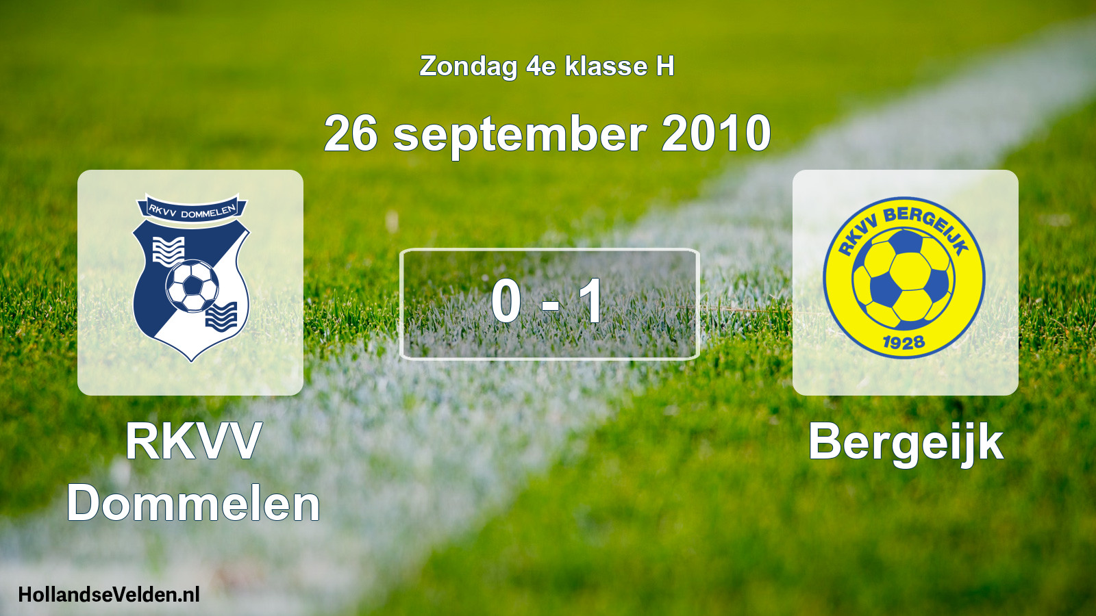 Total number of matches played: RKVV Dommelen - Bergeijk 0 - 1 (26 September 2010)