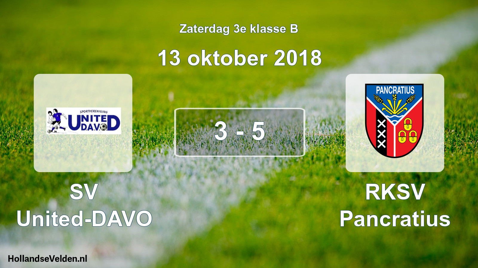 Total number of matches played: SV United-DAVO - RKSV Pancratius 3 - 5 (13 October 2018)
