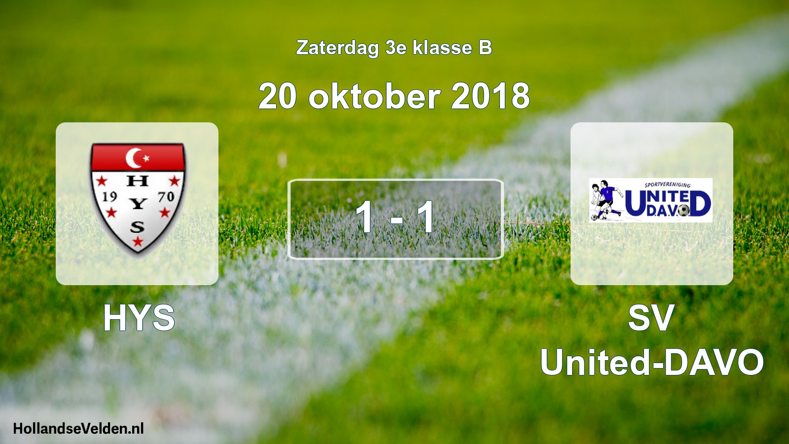 Total number of matches played: HYS - SV United-DAVO 1 - 1 (20 October 2018)