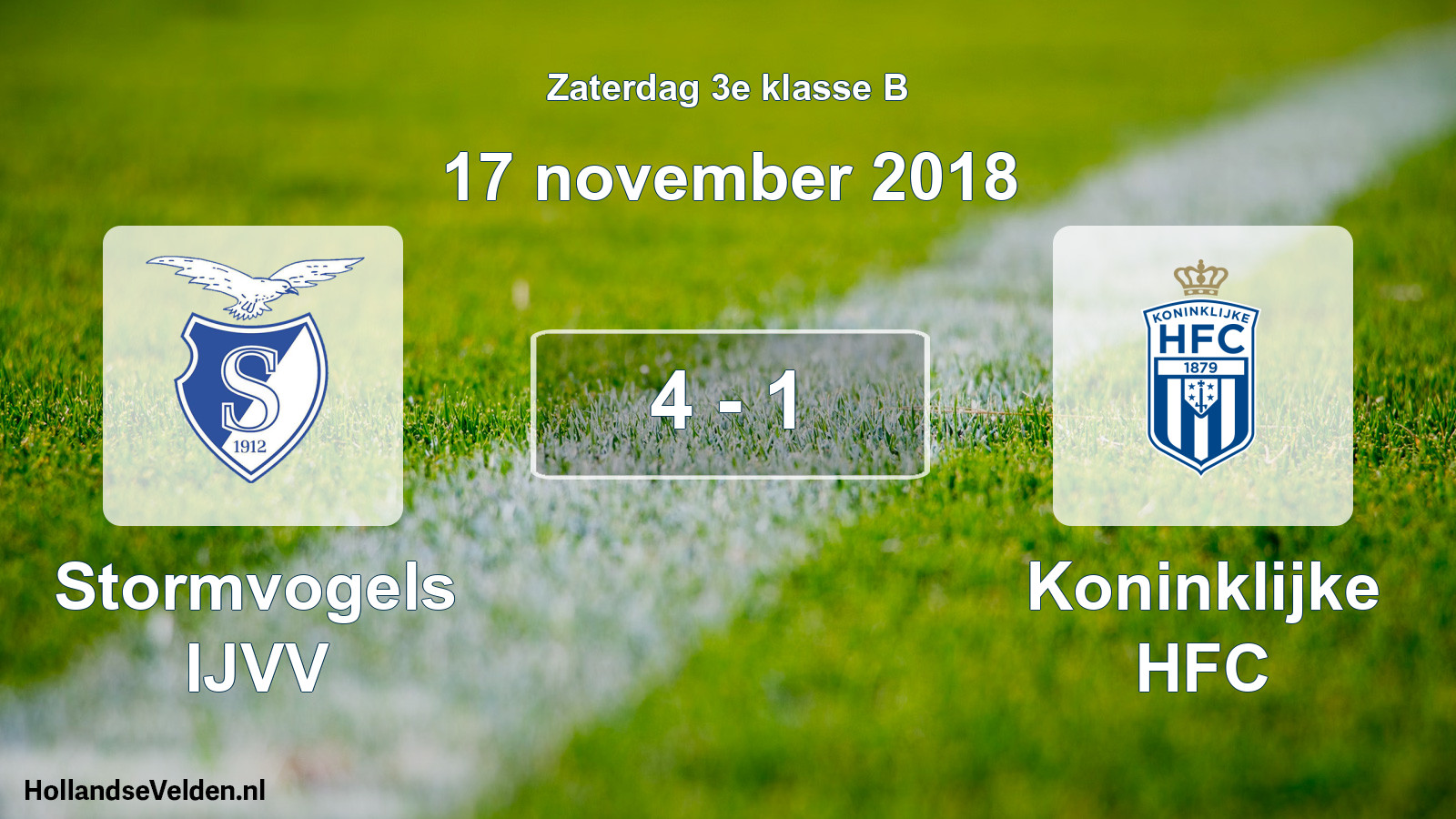 Total number of matches played: Stormvogels IJVV - Koninklijke HFC 4 - 1 (17 November 2018)