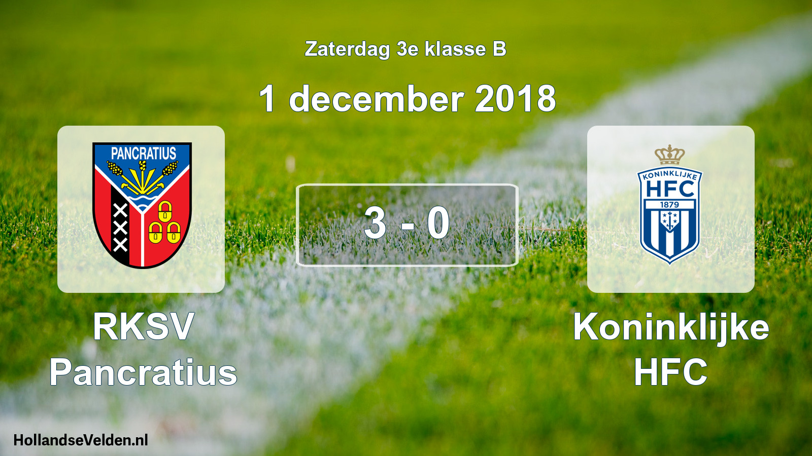 Total number of matches played: RKSV Pancratius - Koninklijke HFC 3 - 0 (1 December 2018)