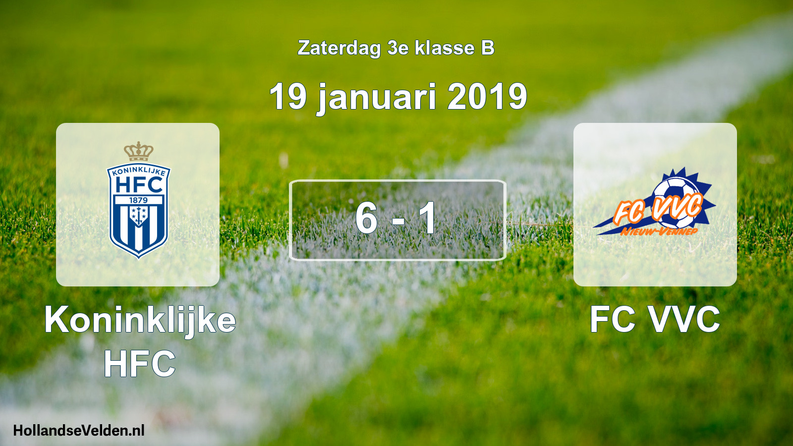 Total number of matches played: Koninklijke HFC - FC VVC 6 - 1 (19 January 2019)