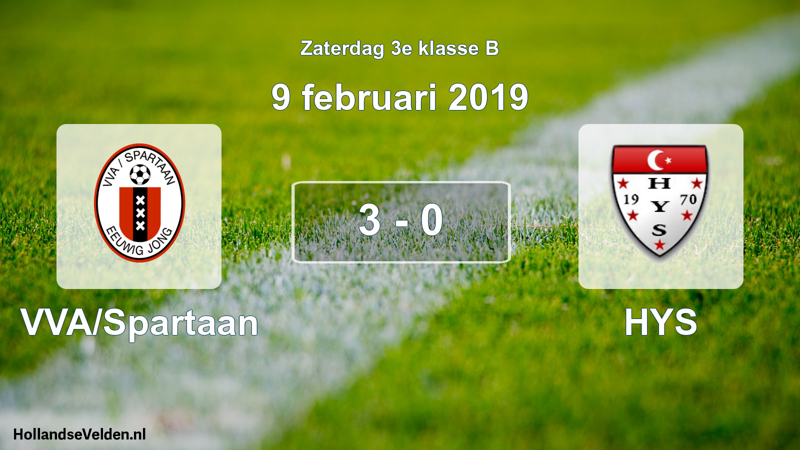 Total number of matches played: VVA/Spartaan - HYS 3 - 0 (9 February 2019)
