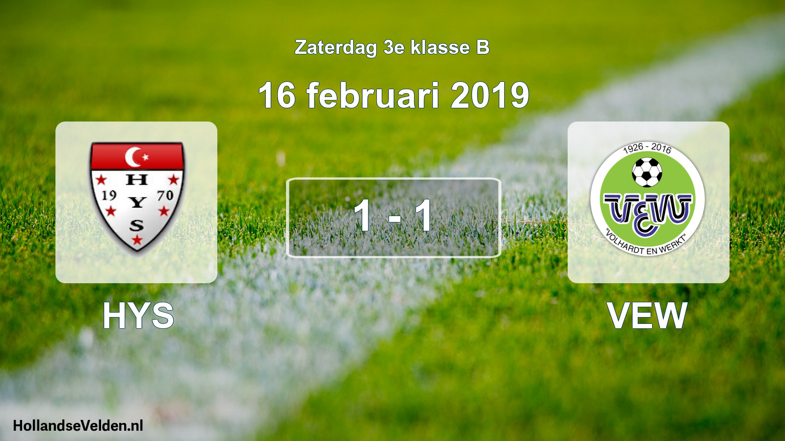 Total number of matches played: HYS - VEW 1 - 1 (16 February 2019)