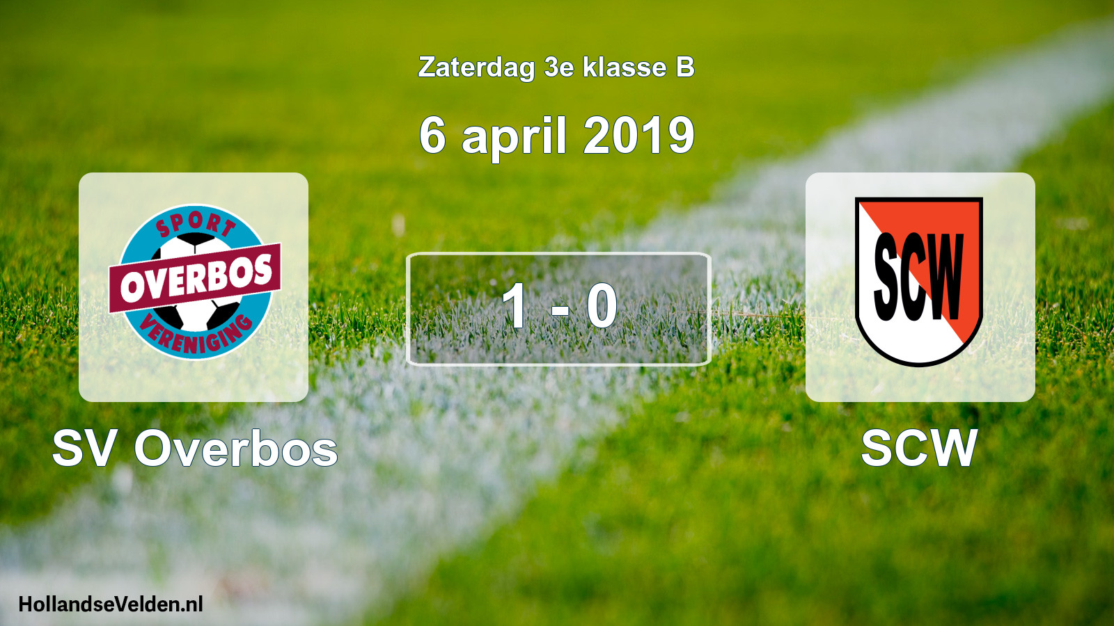 Total number of matches played: SV Overbos - SCW 1 - 0 (6 April 2019)