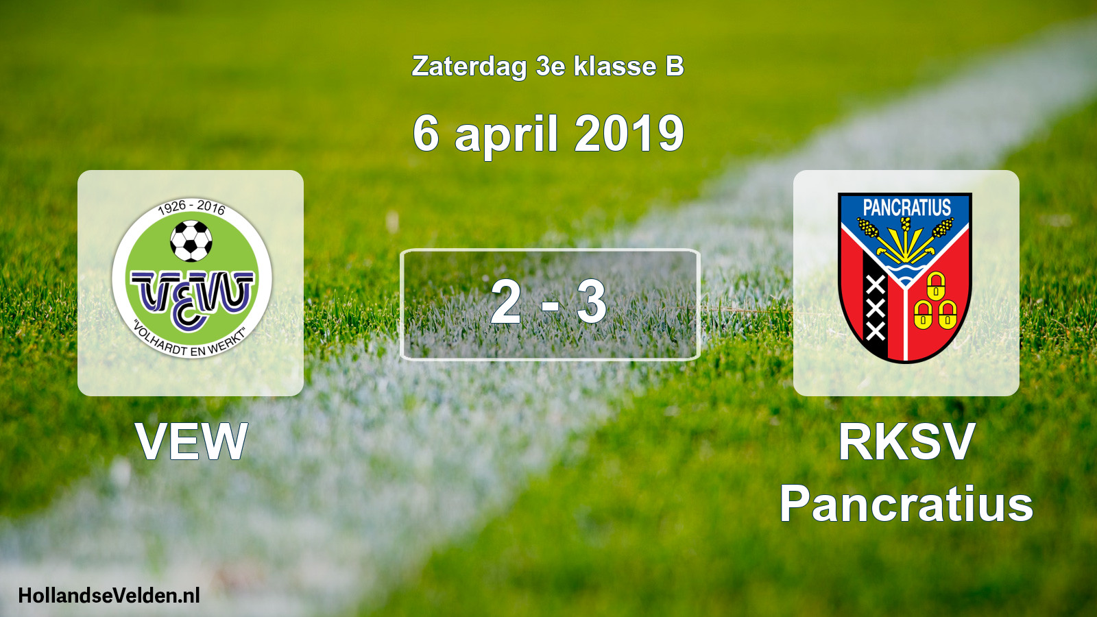 Total number of matches played: VEW - RKSV Pancratius 2 - 3 (6 April 2019)