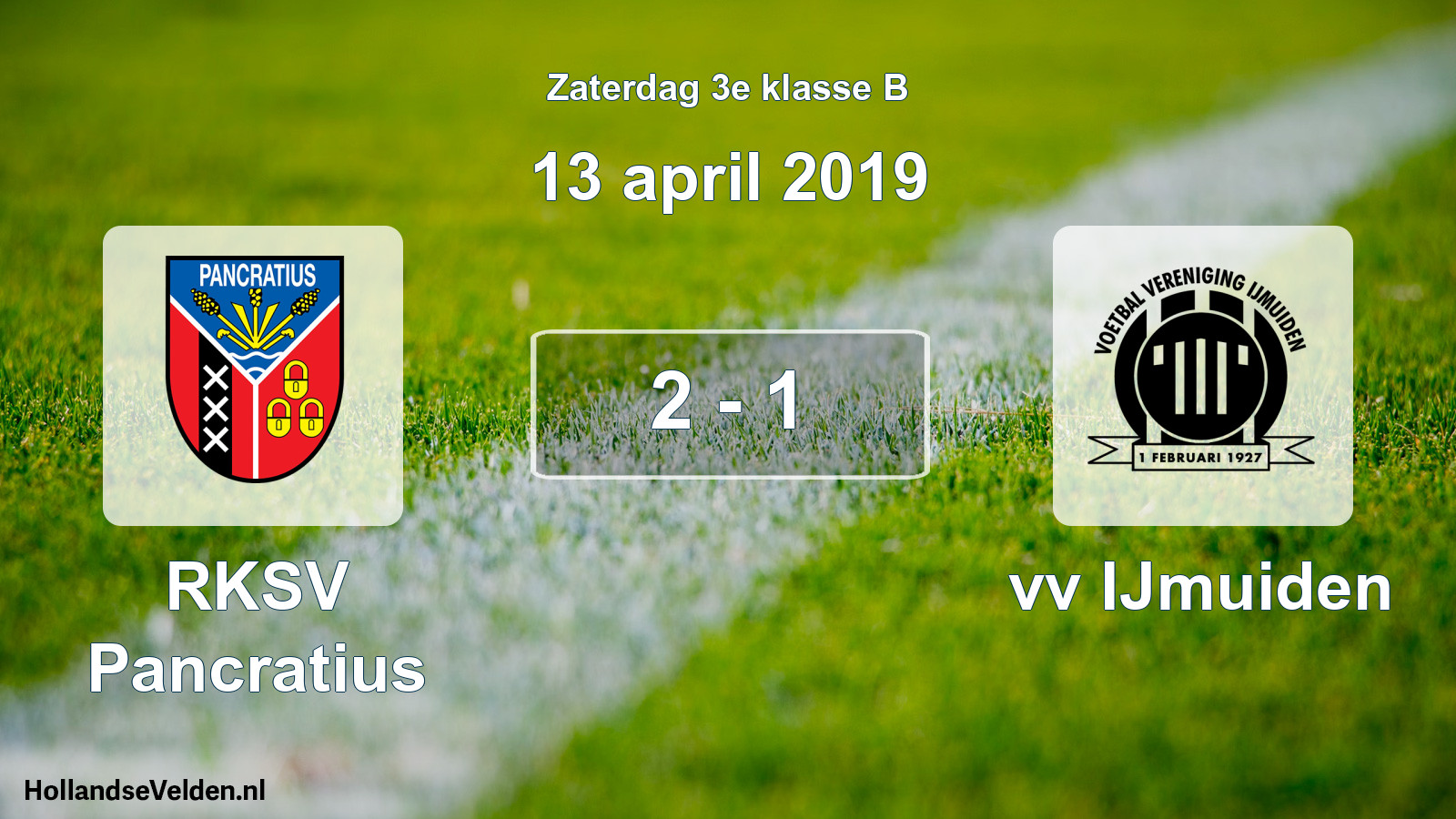 Total number of matches played: RKSV Pancratius - vv IJmuiden 2 - 1 (13 April 2019)