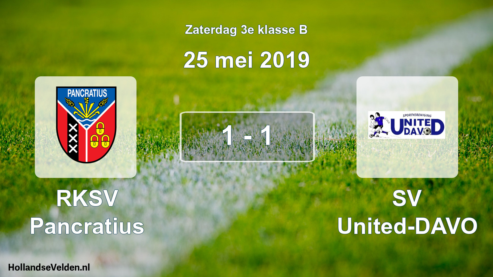 Total number of matches played: RKSV Pancratius - SV United-DAVO 1 - 1 (25 May 2019)