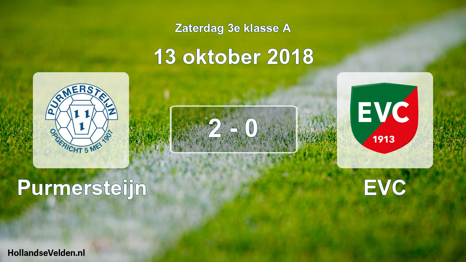 Total number of matches played: Purmersteijn - EVC 2 - 0 (13 October 2018)