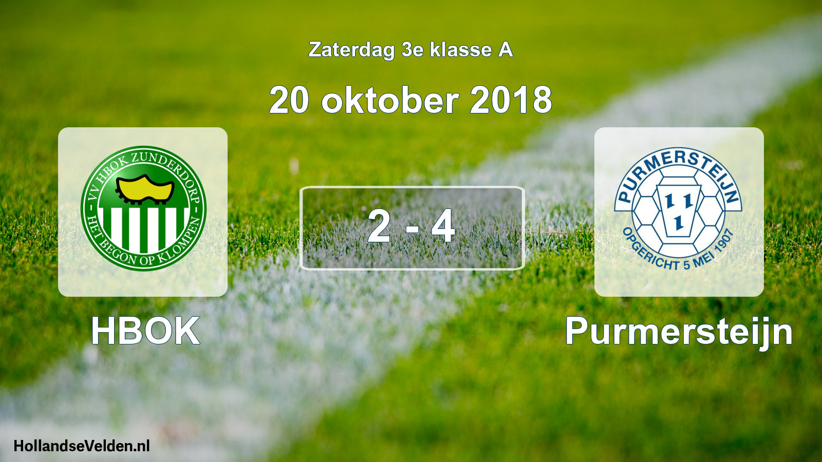 Total number of matches played: HBOK - Purmersteijn 2 - 4 (20 October 2018)
