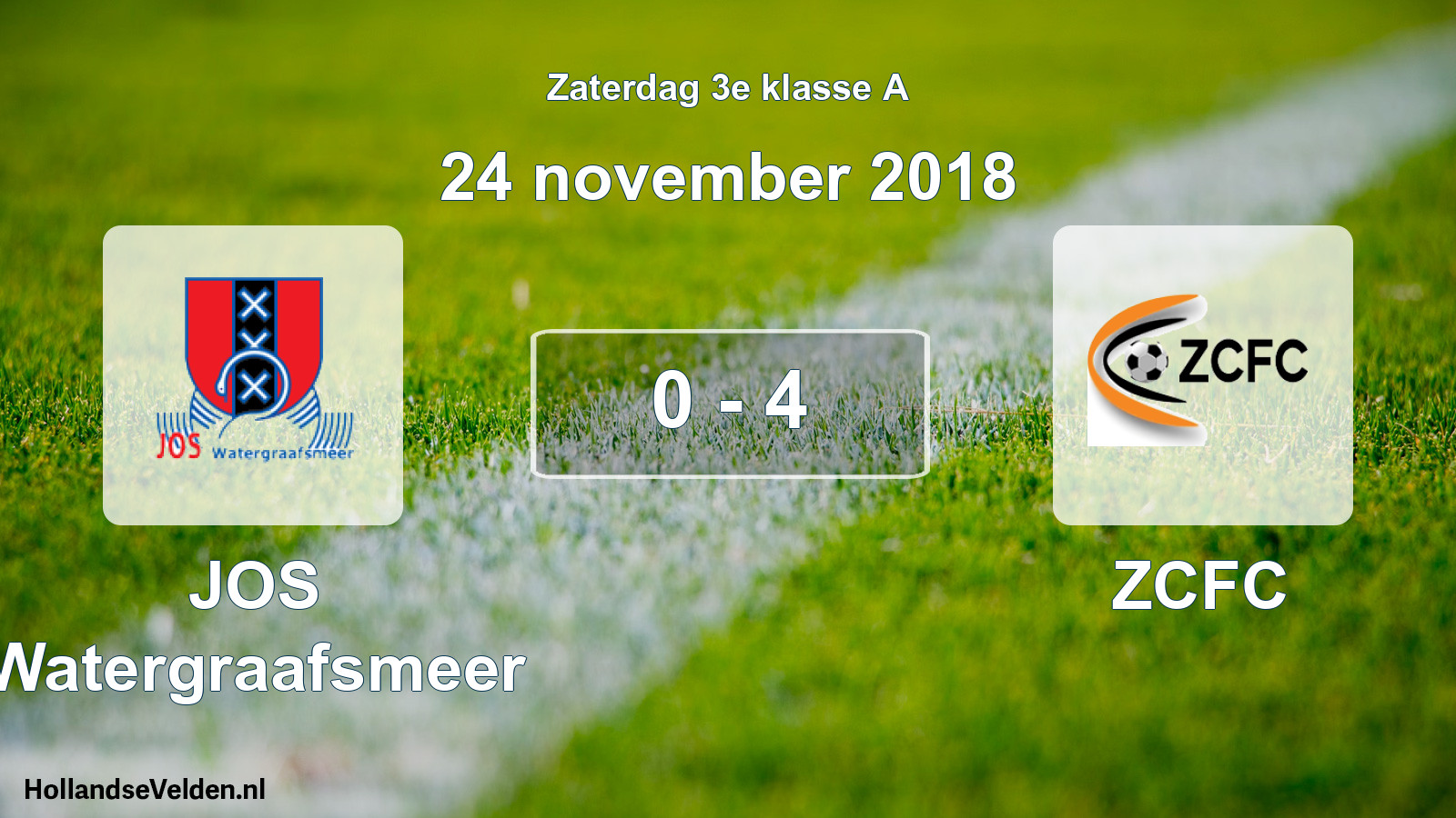 Total number of matches played: JOS Watergraafsmeer - ZCFC 0 - 4 (24 November 2018)
