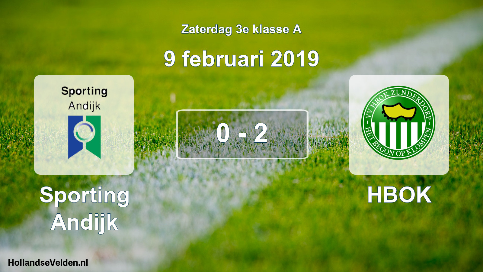 Total number of matches played: Sporting Andijk - HBOK 0 - 2 (9 February 2019)