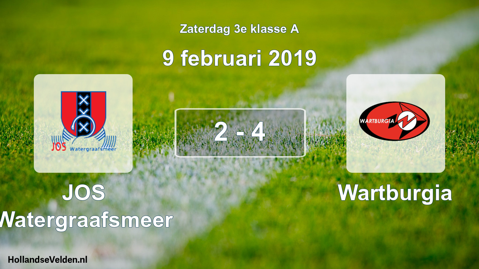 Total number of matches played: JOS Watergraafsmeer - Wartburgia 2 - 4 (9 February 2019)