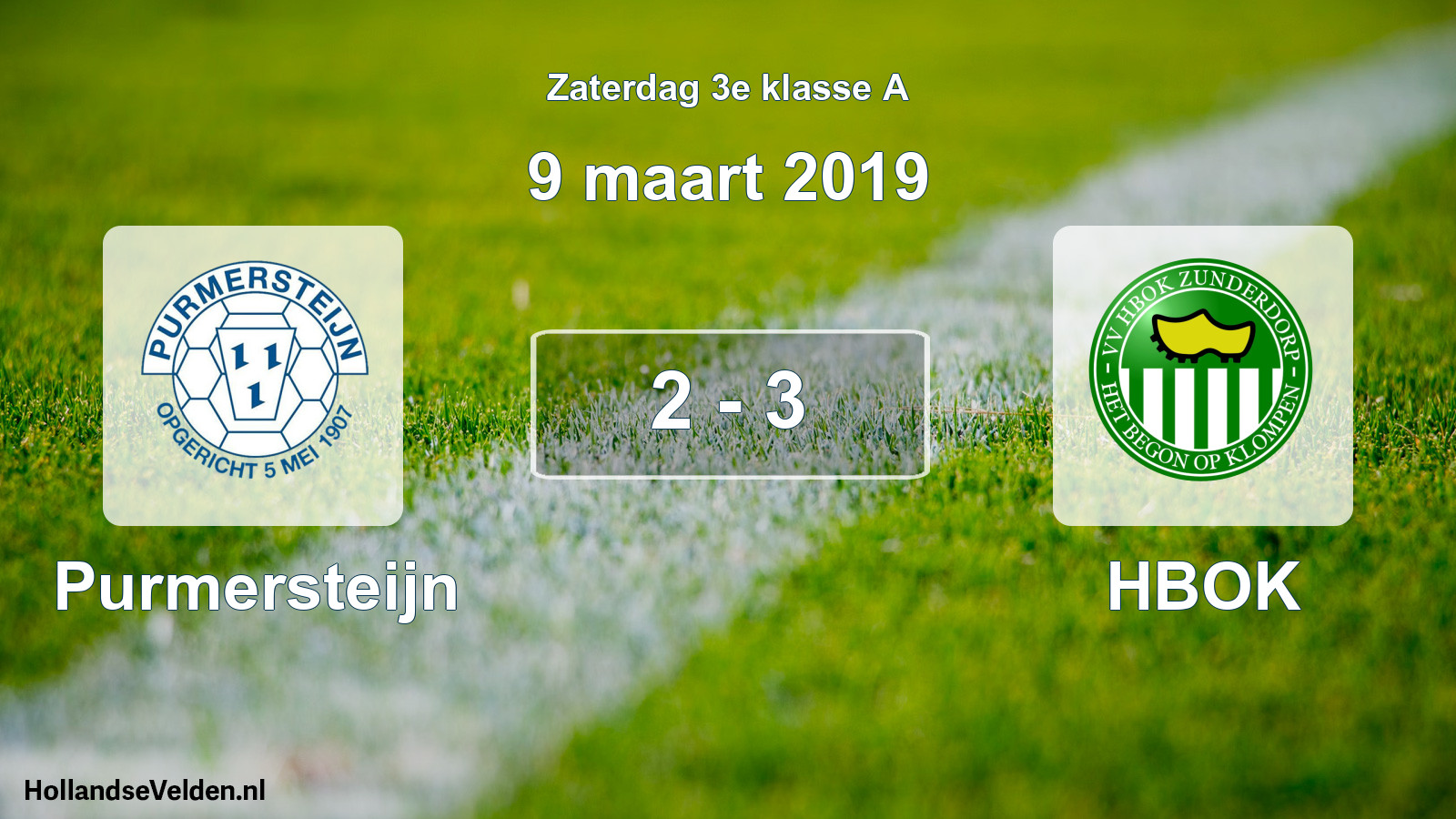 Total number of matches played: Purmersteijn - HBOK 2 - 3 (9 March 2019)