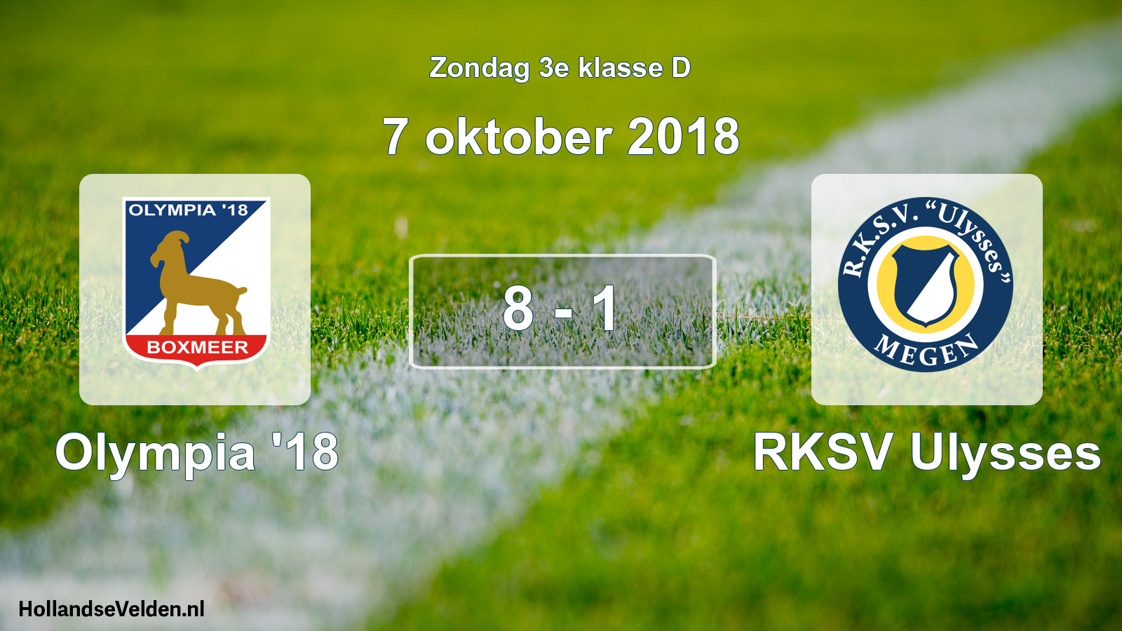 Total number of matches played: Olympia '18 - RKSV Ulysses 8 - 1 (7 October 2018)