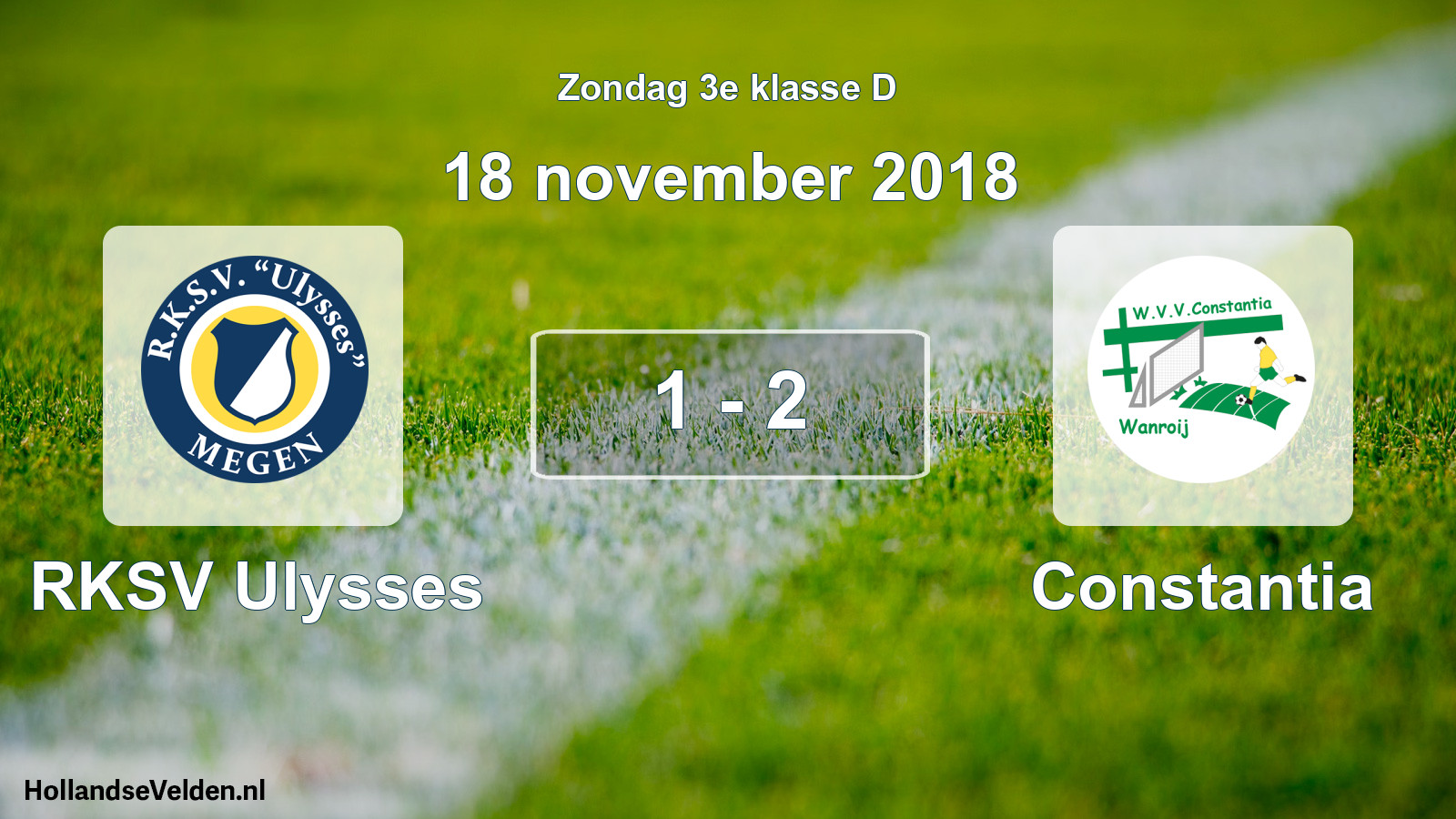 Total number of matches played: RKSV Ulysses - Constantia 1 - 2 (18 November 2018)
