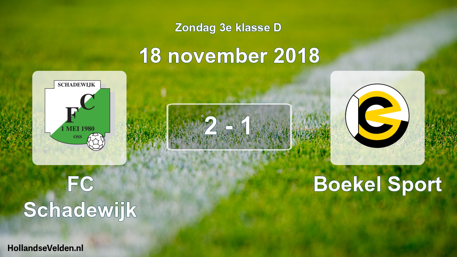 Total number of matches played: FC Schadewijk - Boekel Sport 2 - 1 (18 November 2018)