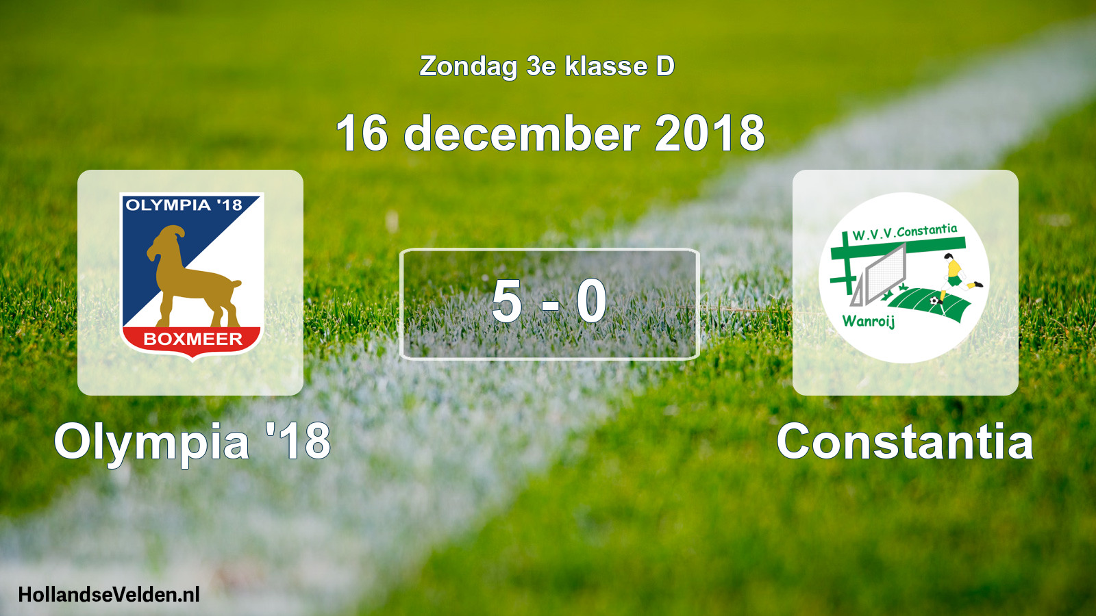 Total number of matches played: Olympia '18 - Constantia 5 - 0 (16 December 2018)