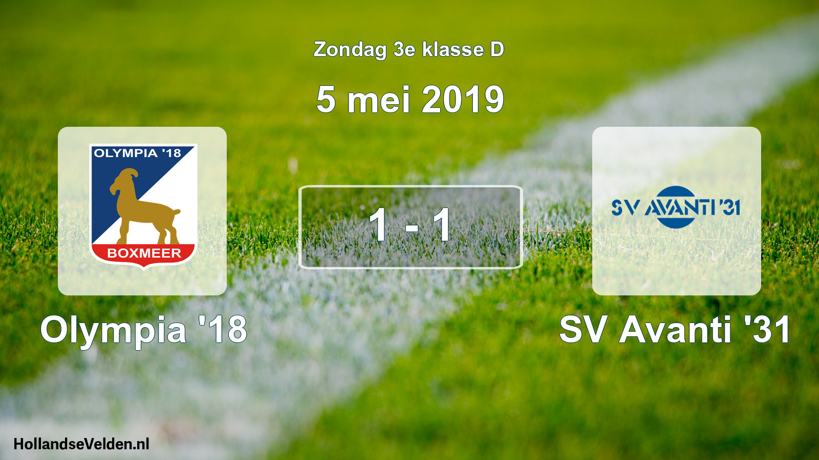 Total number of matches played: Olympia '18 - SV Avanti '31 1 - 1 (5 May 2019)