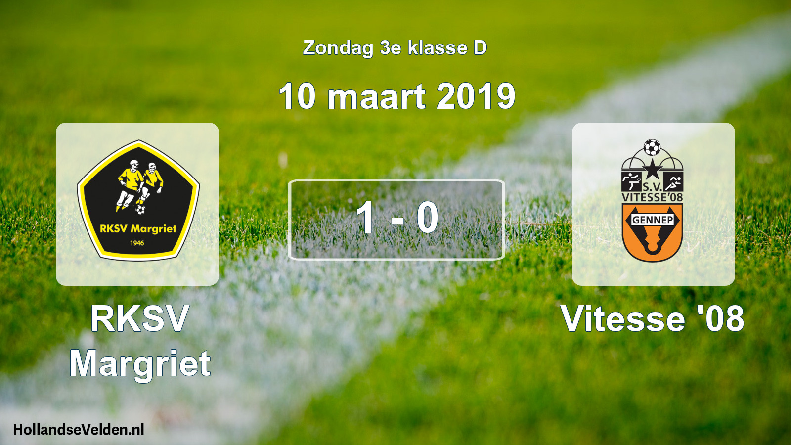 Total number of matches played: RKSV Margriet - Vitesse '08 1 - 0 (10 March 2019)
