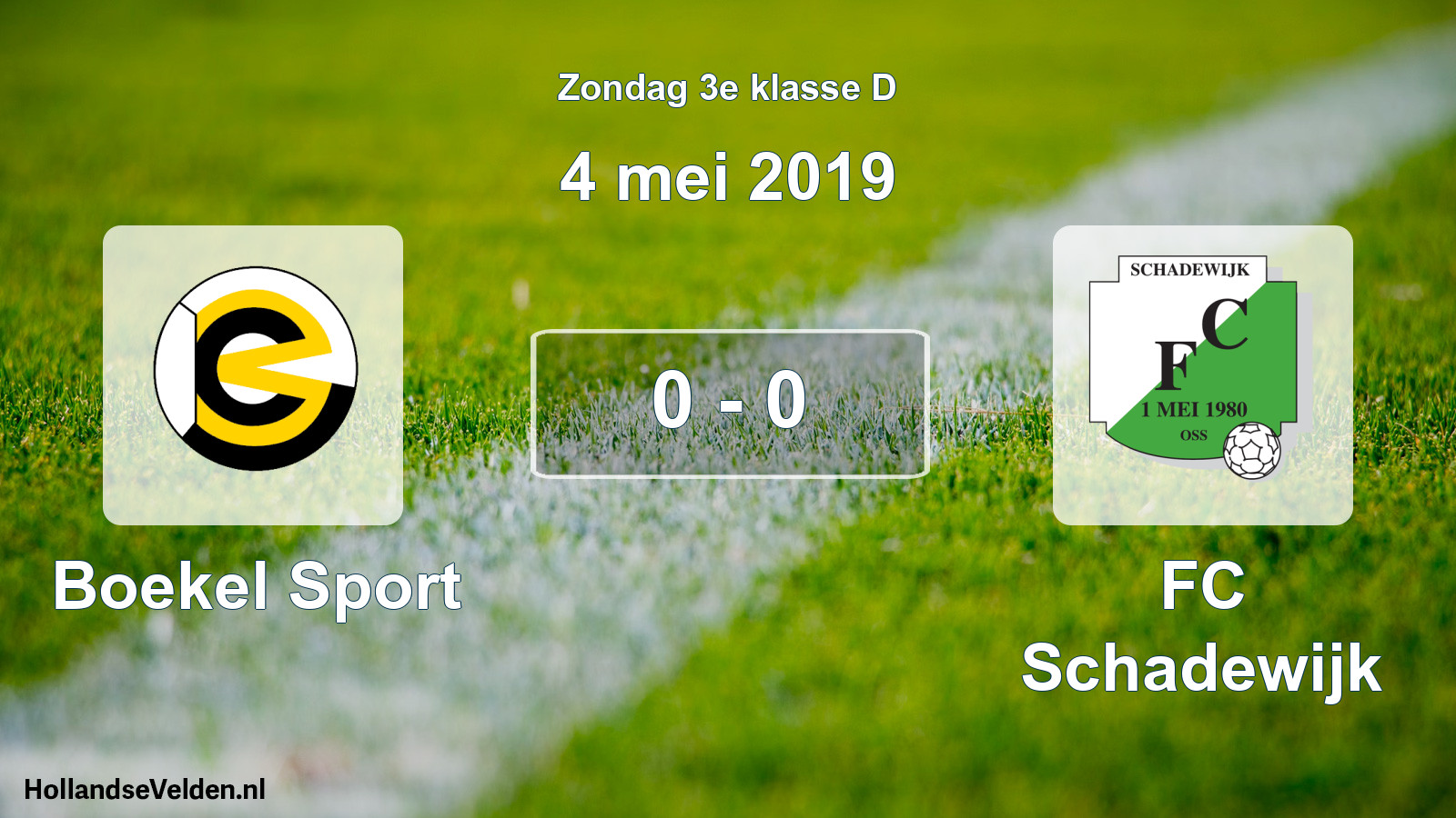 Total number of matches played: Boekel Sport - FC Schadewijk 0 - 0 (4 May 2019)
