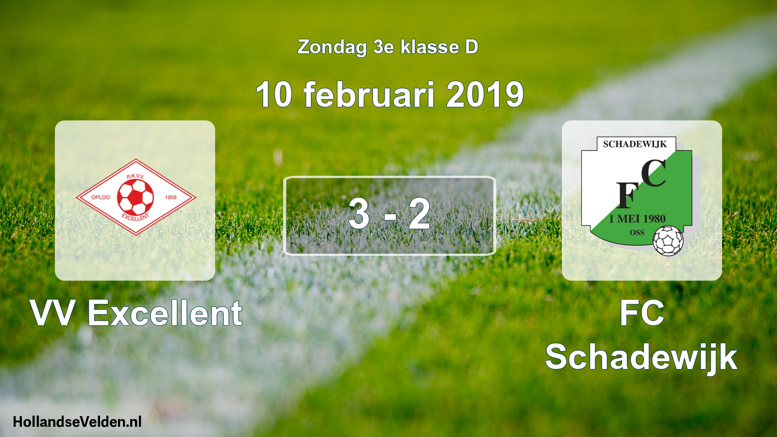 Total number of matches played: VV Excellent - FC Schadewijk 3 - 2 (10 February 2019)