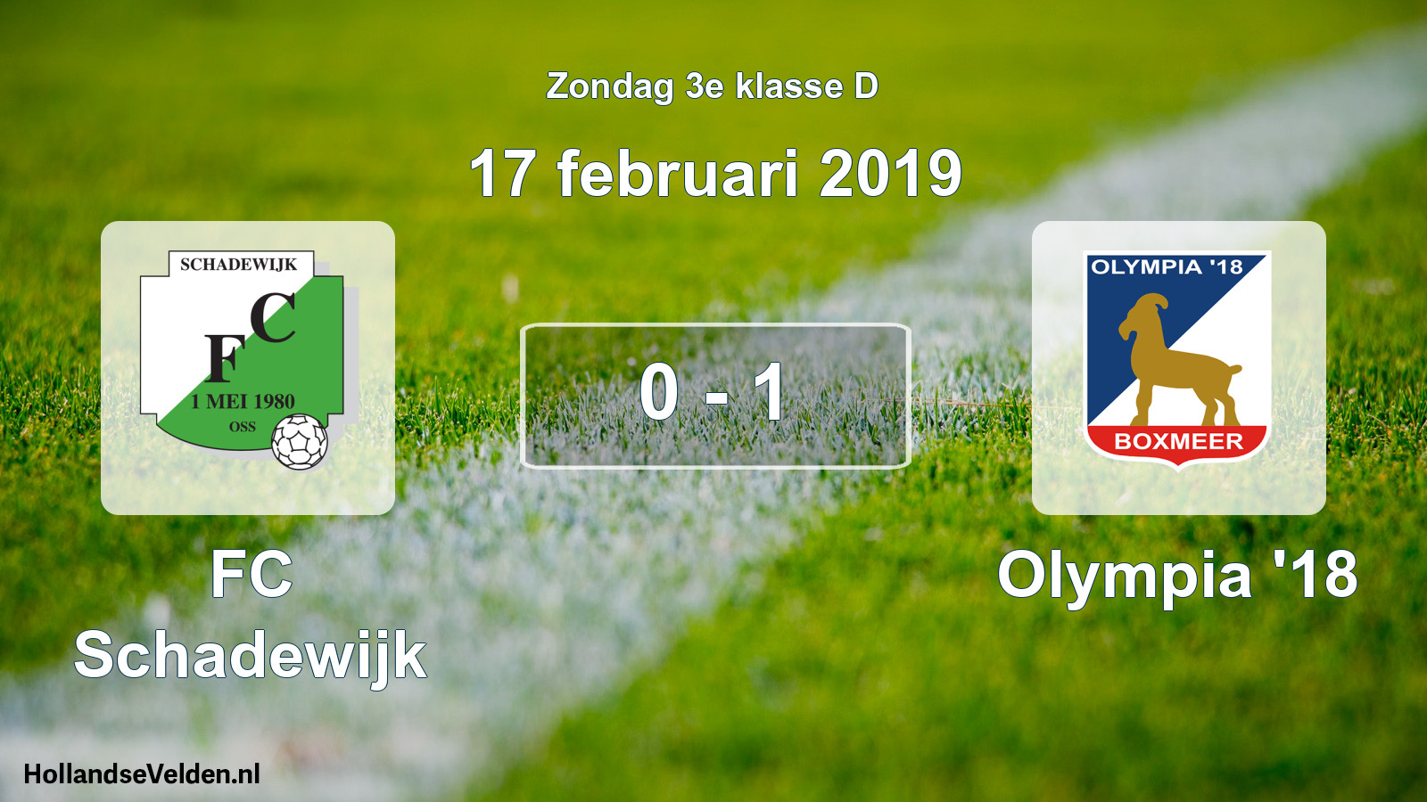 Total number of matches played: FC Schadewijk - Olympia '18 0 - 1 (17 February 2019)