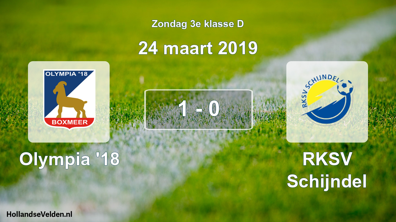 Total number of matches played: Olympia '18 - RKSV Schijndel 1 - 0 (24 March 2019)