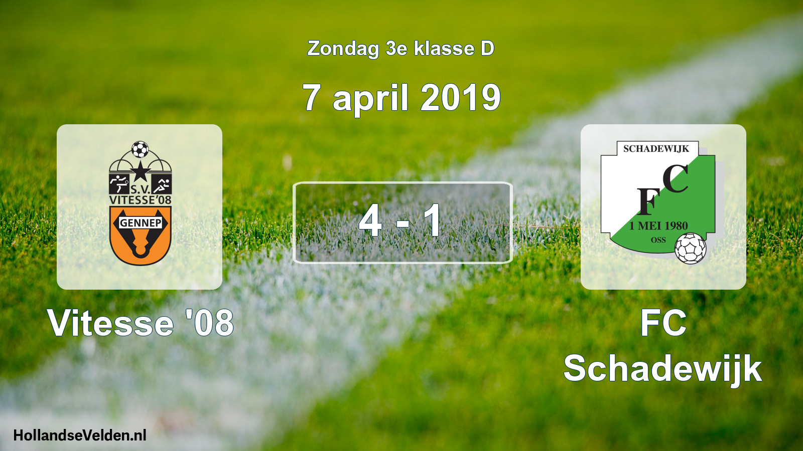 Total number of matches played: Vitesse '08 - FC Schadewijk 4 - 1 (7 April 2019)