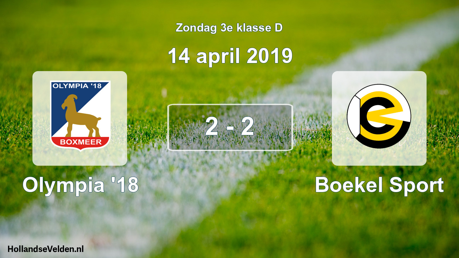 Total number of matches played: Olympia '18 - Boekel Sport 2 - 2 (14 April 2019)