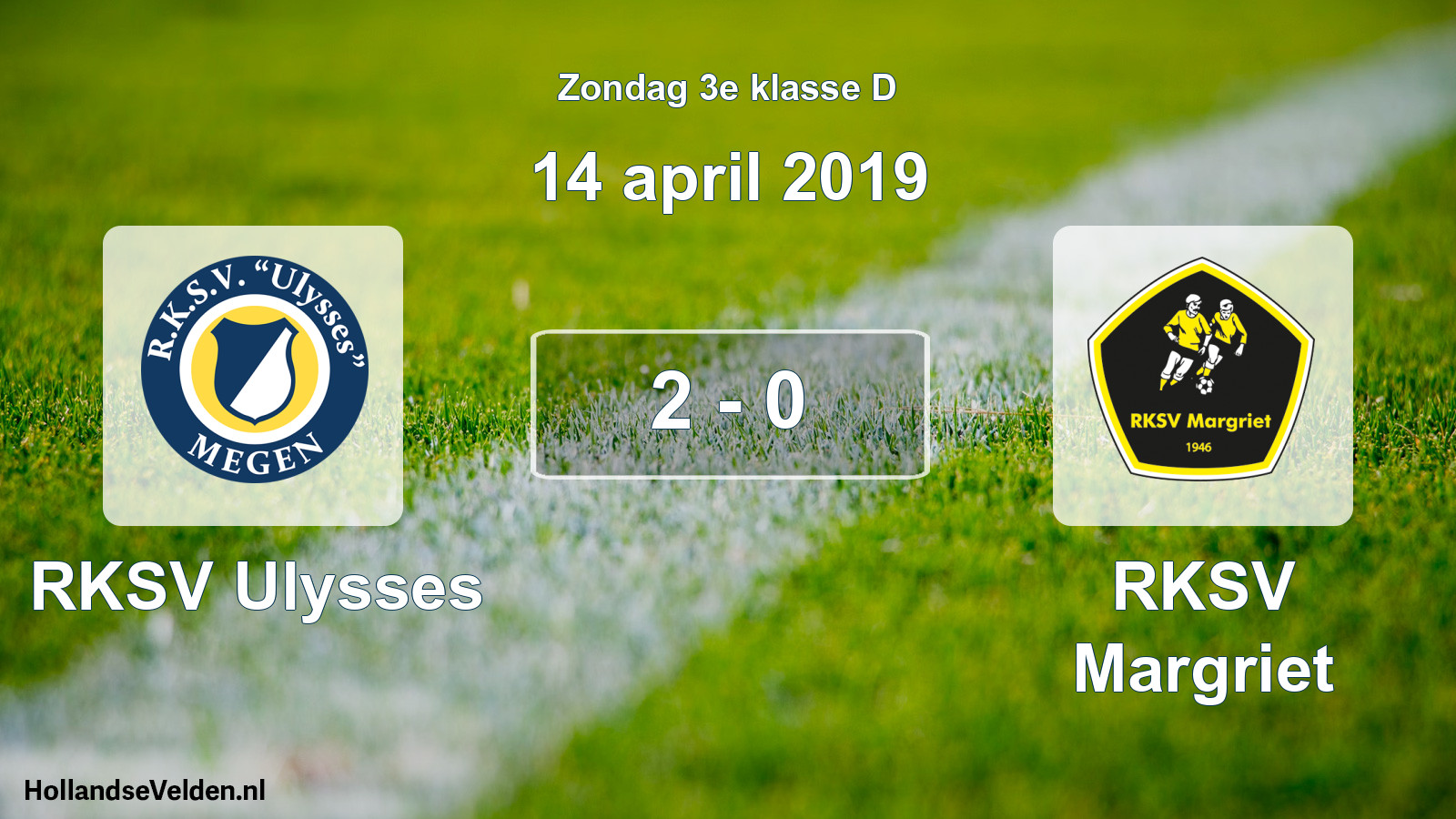 Total number of matches played: RKSV Ulysses - RKSV Margriet 2 - 0 (14 April 2019)