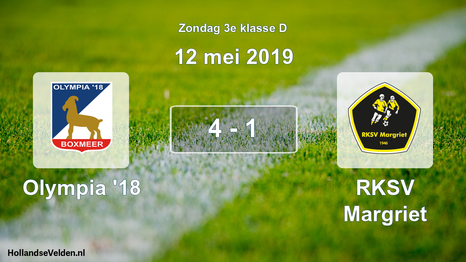 Total number of matches played: Olympia '18 - RKSV Margriet 4 - 1 (12 May 2019)