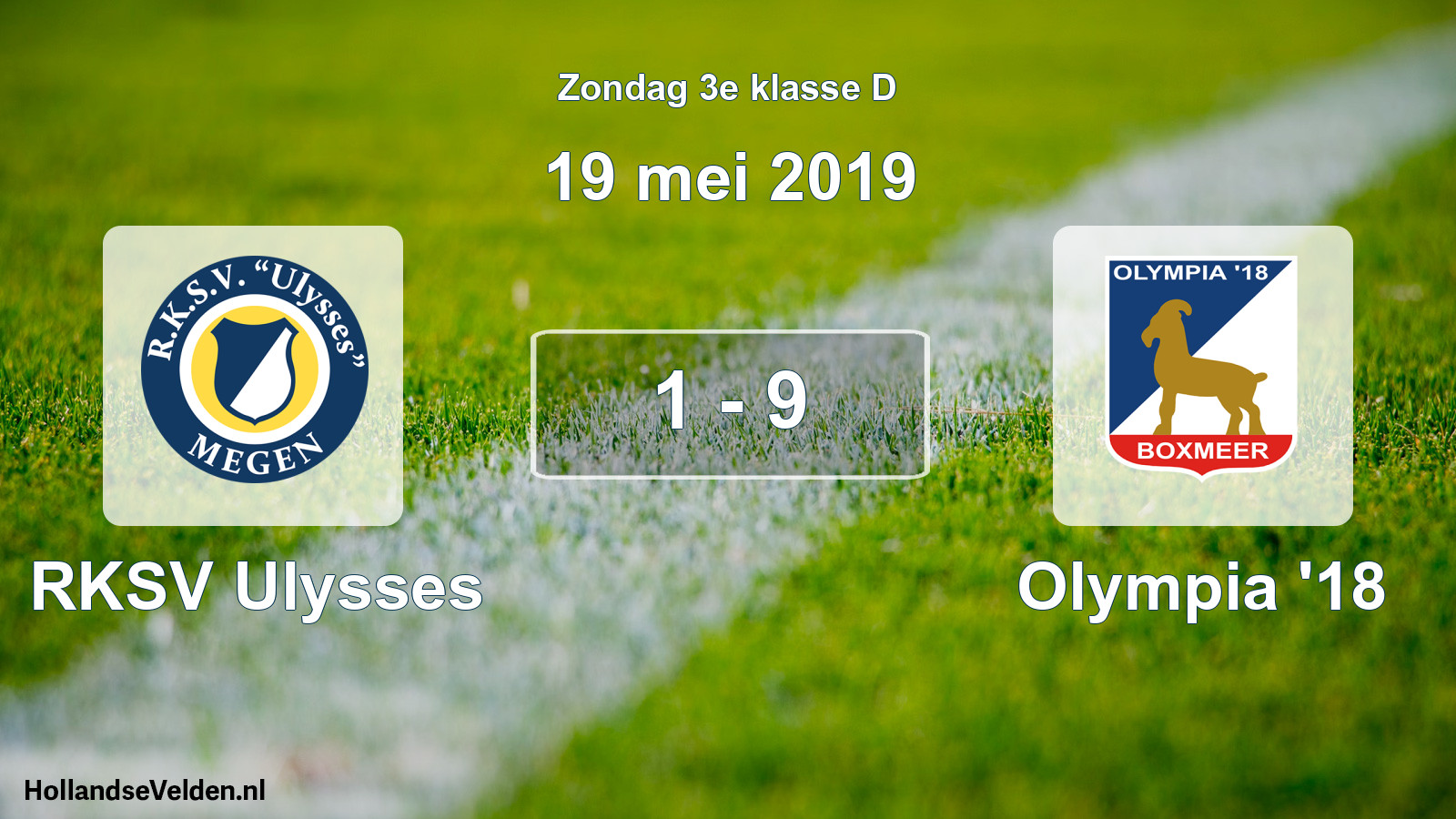 Total number of matches played: RKSV Ulysses - Olympia '18 1 - 9 (19 May 2019)