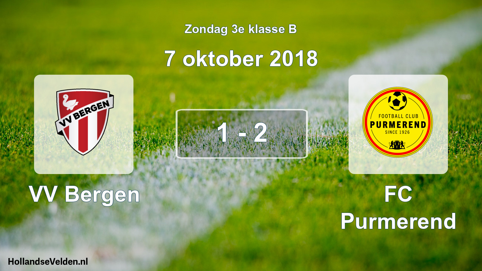 Total number of matches played: VV Bergen - FC Purmerend 1 - 2 (7 October 2018)